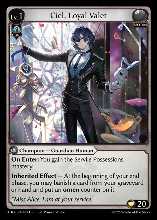 Ciel, Loyal Valet
