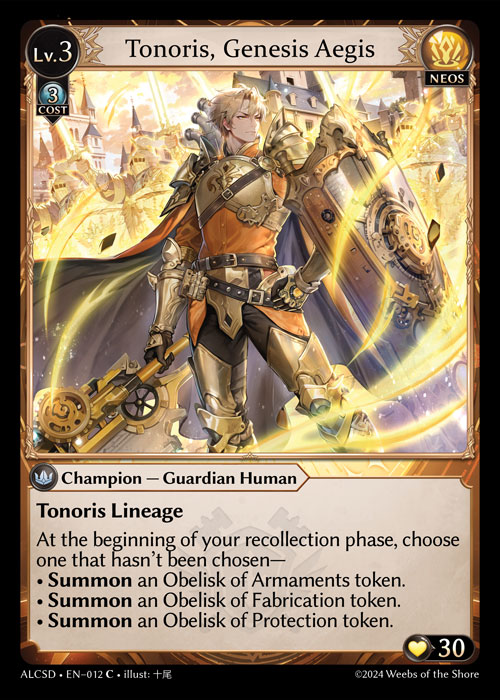 Tonoris, Genesis Aegis